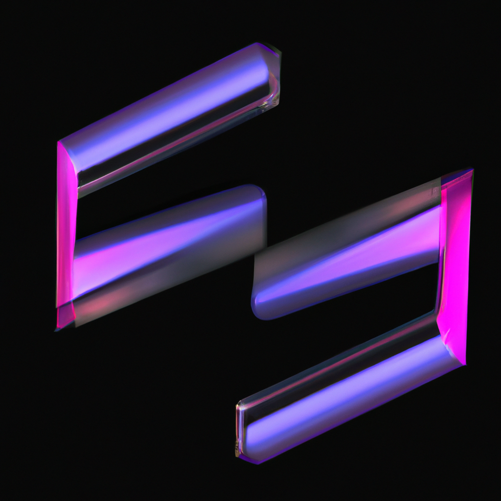 Brand monogram sharp geometric S logo neon gradient violet teal