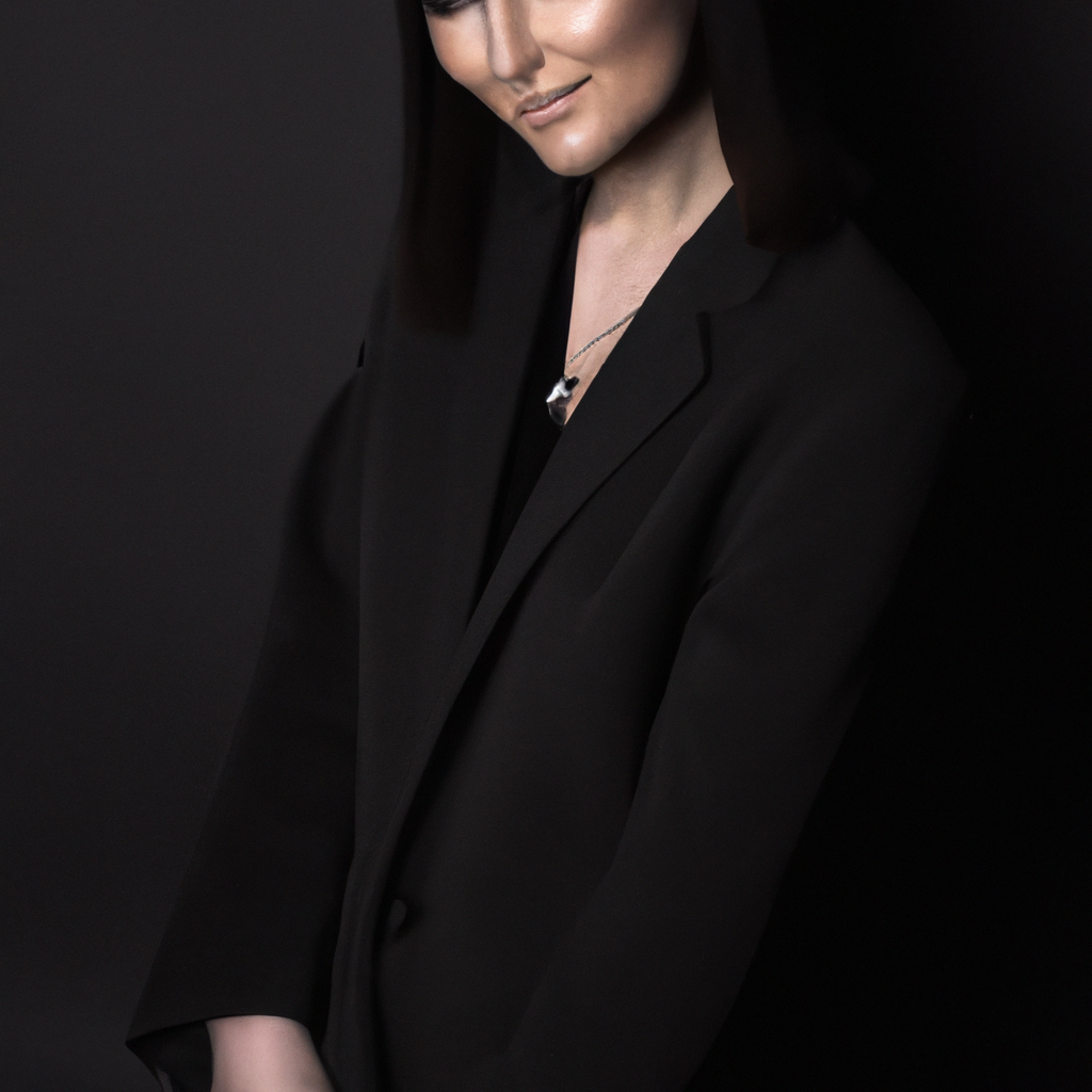 Stylist portrait in studio light wearing a black blazer